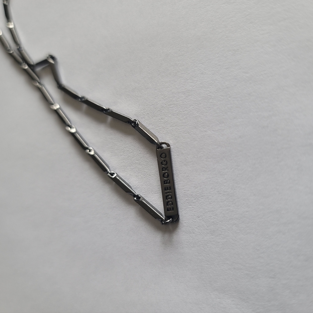 Eddie Borgo black enamel chain 28" long